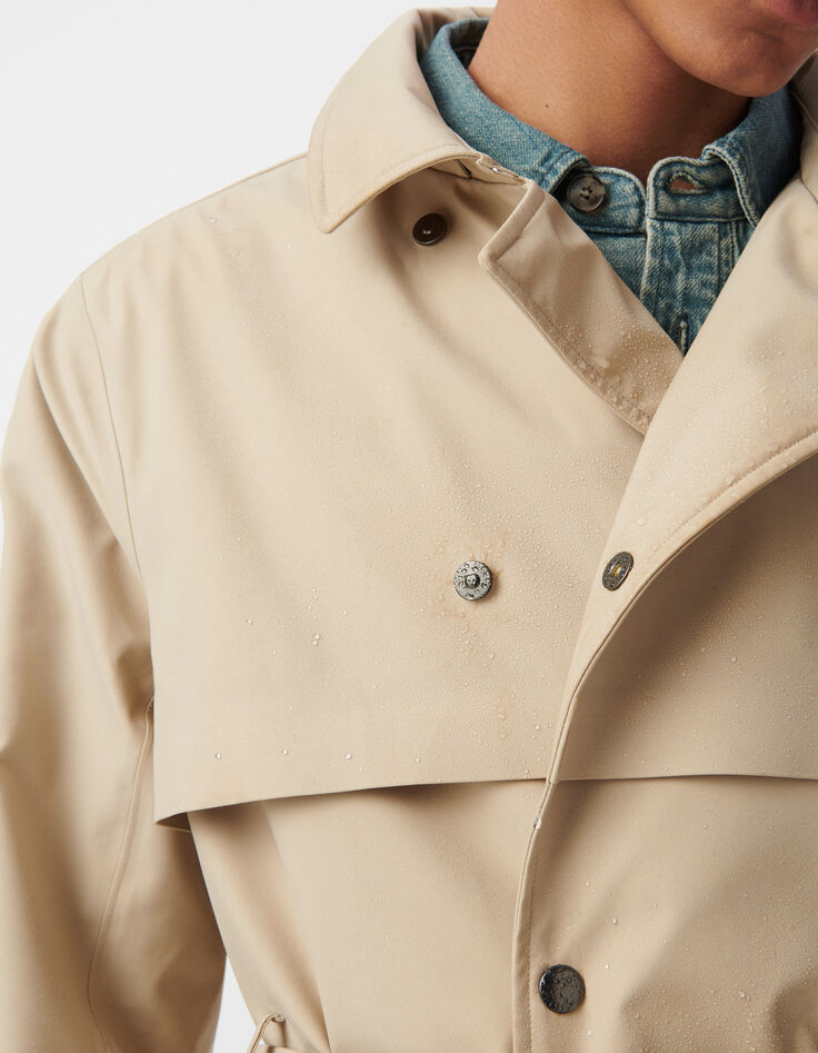 Men&rsquo;s sand nylon WATERPROOF trench coat-8