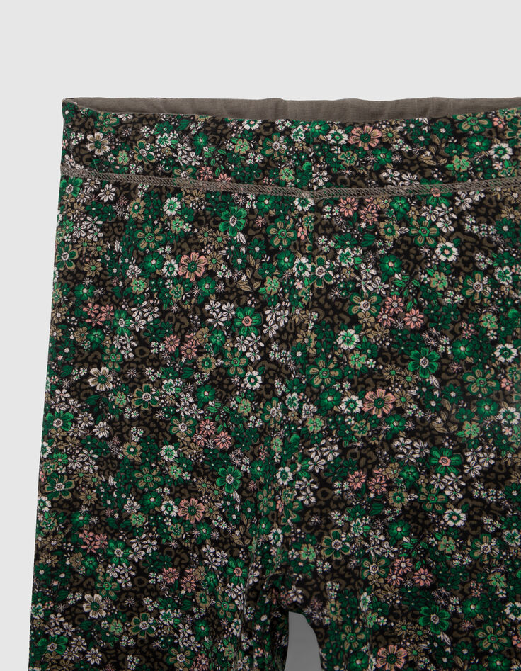 Leggings réversible imprimé léo-floral et kaki fille-6 Leggings réversible imprimé léo-floral et kaki fille-6
