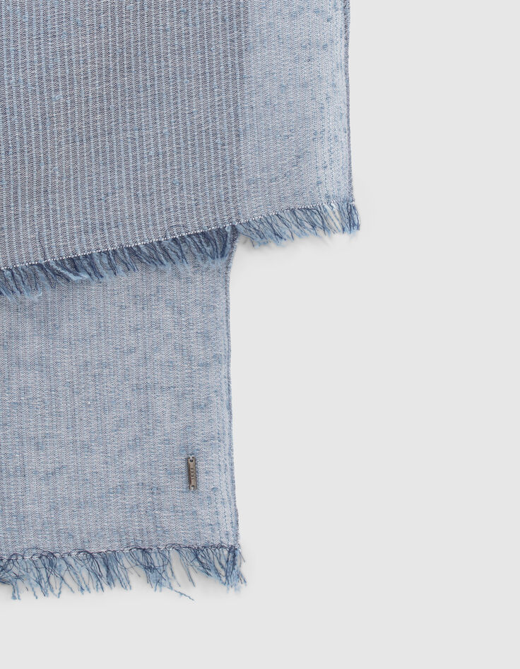 Men’s navy scarf with fine stripes-2