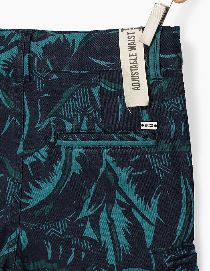 Bermudas tinta estampado hojas niño -4 Bermudas tinta estampado hojas niño -4