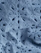 Blauwe lange jurk fijne schouderbandjes broderie anglaise-7