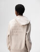 Boys’ beige sweatshirt with embossed slogan on back-2