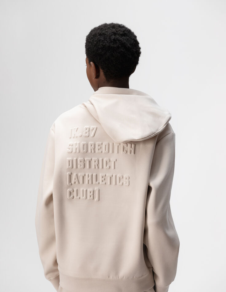 Boys’ beige sweatshirt with embossed slogan on back-2