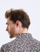 Men&rsquo;s black floral print slim shirt-5
