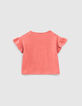 Baby girls’ red T-shirt with winged helmet-2