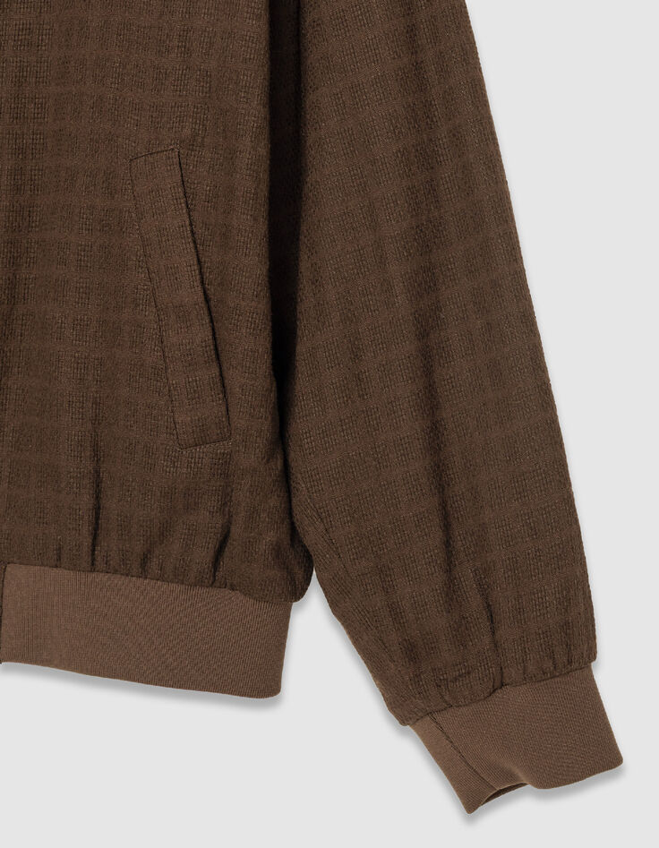 Blouson bomber marron tissu relief Homme-8