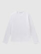 Wit T-shirt De Essential ronde hals lange mouwen Heren-6