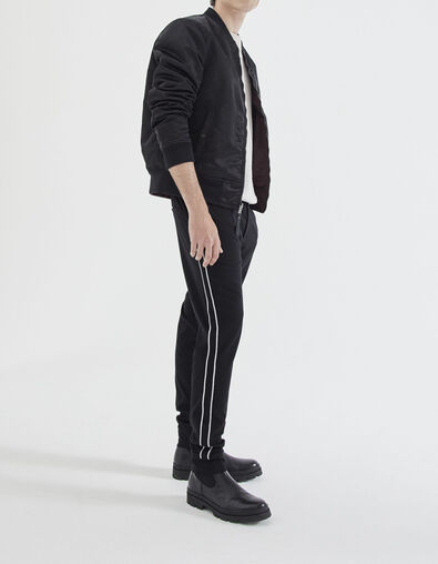 Bomber réversible dark purple et noir nylon Homme - IKKS