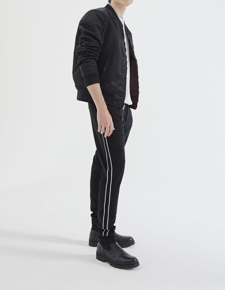 Bomber réversible dark purple et noir nylon Homme-1