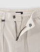 Boys’ beige CARGO trousers with elasticated waist-5