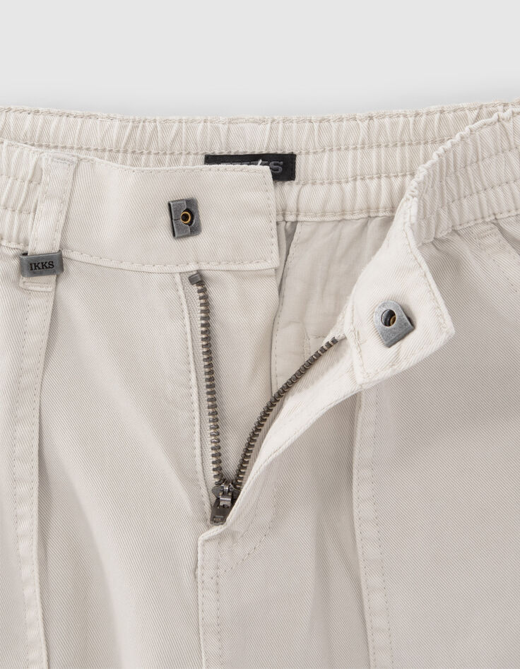 Boys’ beige CARGO trousers with elasticated waist-5