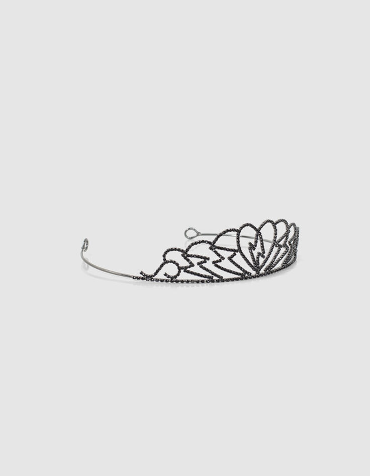 Diadema metal blanco strass rayos y corazones niña-4 Diadema metal blanco strass rayos y corazones niña-4
