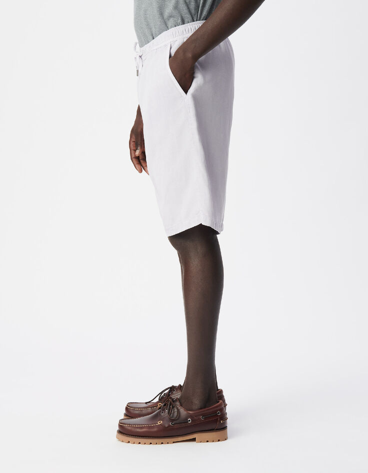 Men's lilac Lyocell&reg; and linen Bermuda shorts-4