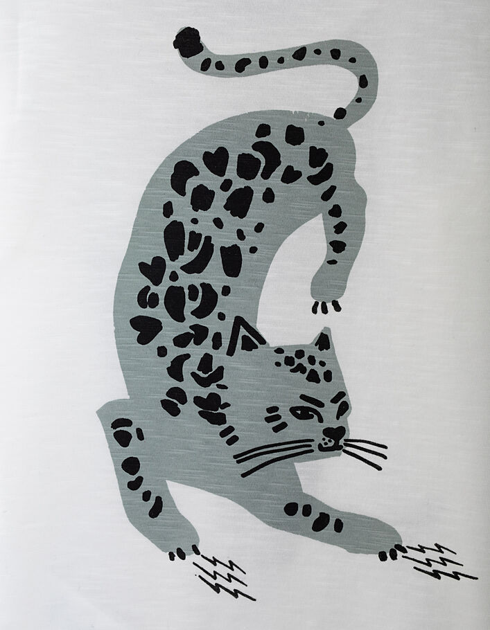 Camiseta blanco roto Wild Cat/Leopard niña - IKKS