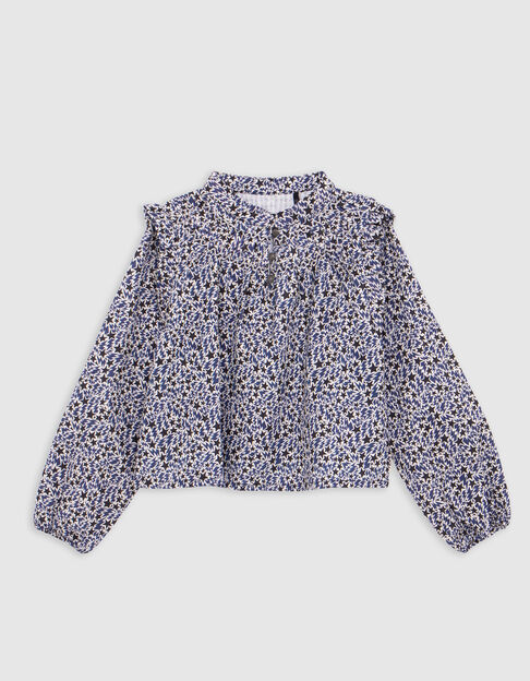 Girl’s ecru organic cotton stars-lightning print blouse - IKKS
