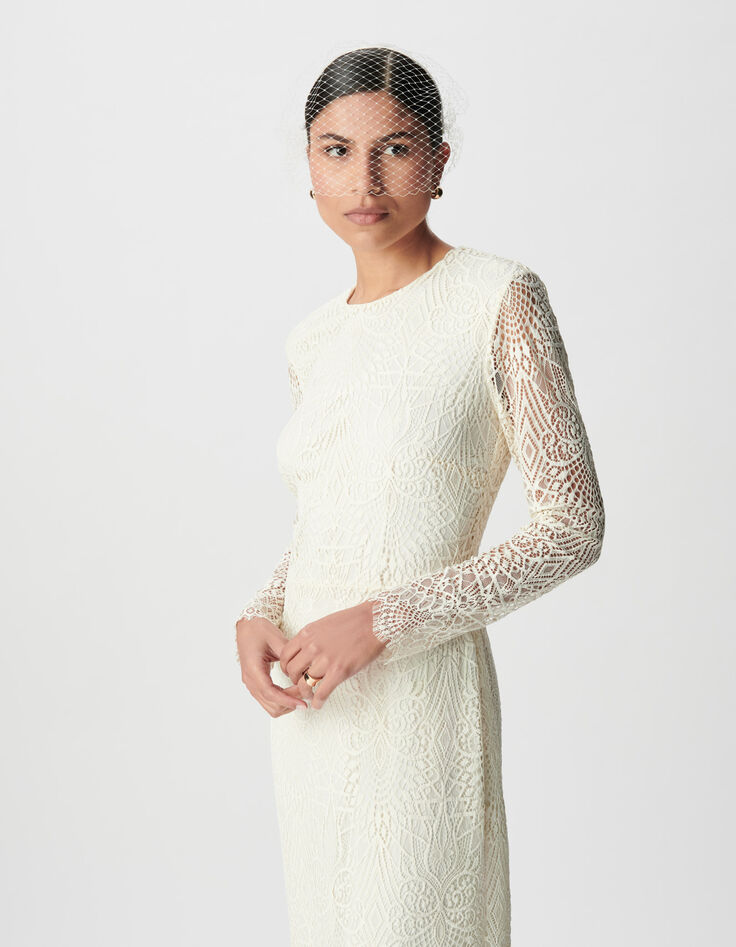 Dames maxi-jurk met witte kant-3