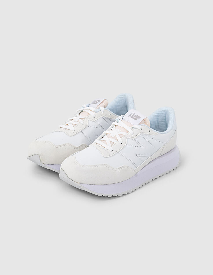 Baskets NEW BALANCE® blanche et rose à plateforme fille-5