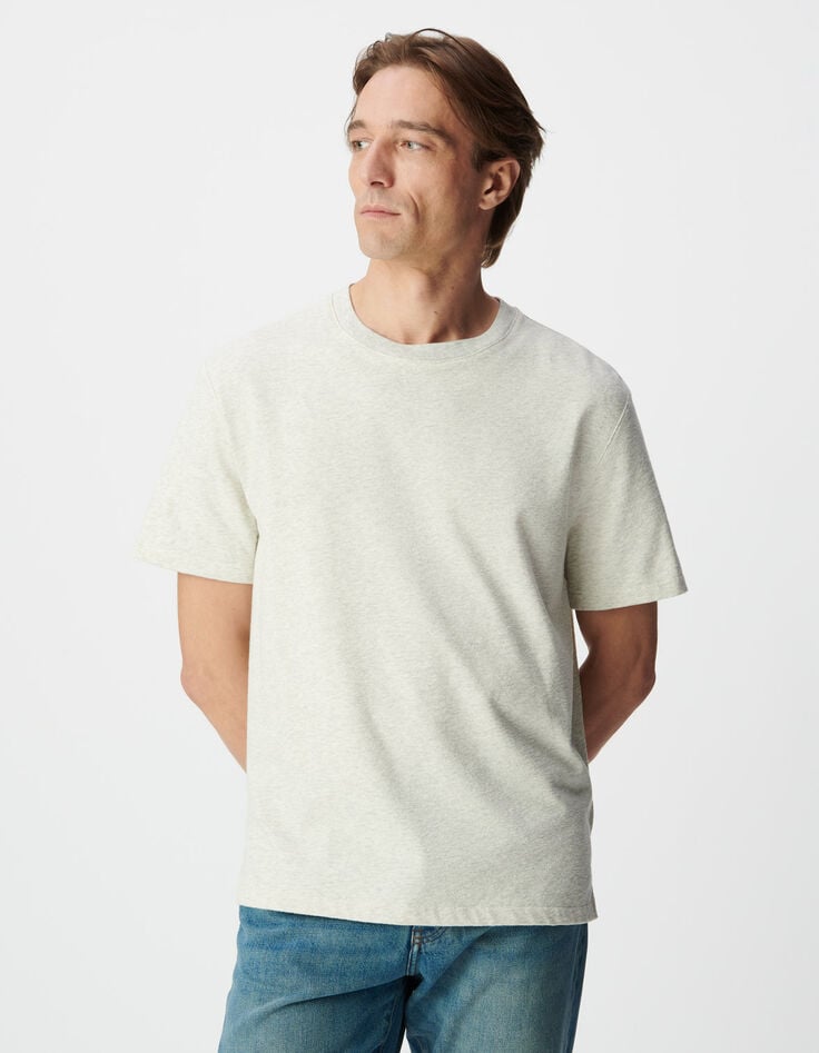 Grijs T-shirt korte mouwen fantasietricot Heren-2