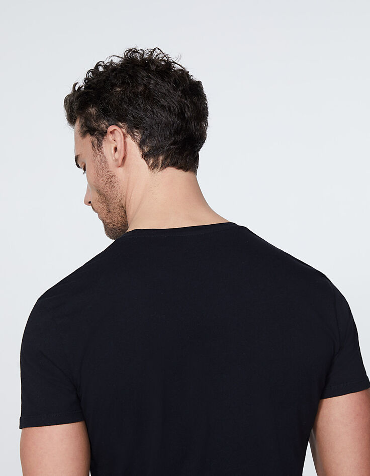 Tee-shirt noir avec visuel concert rock Homme-5