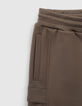 Khaki Jungencargobermudas aus Sweatstoff-7