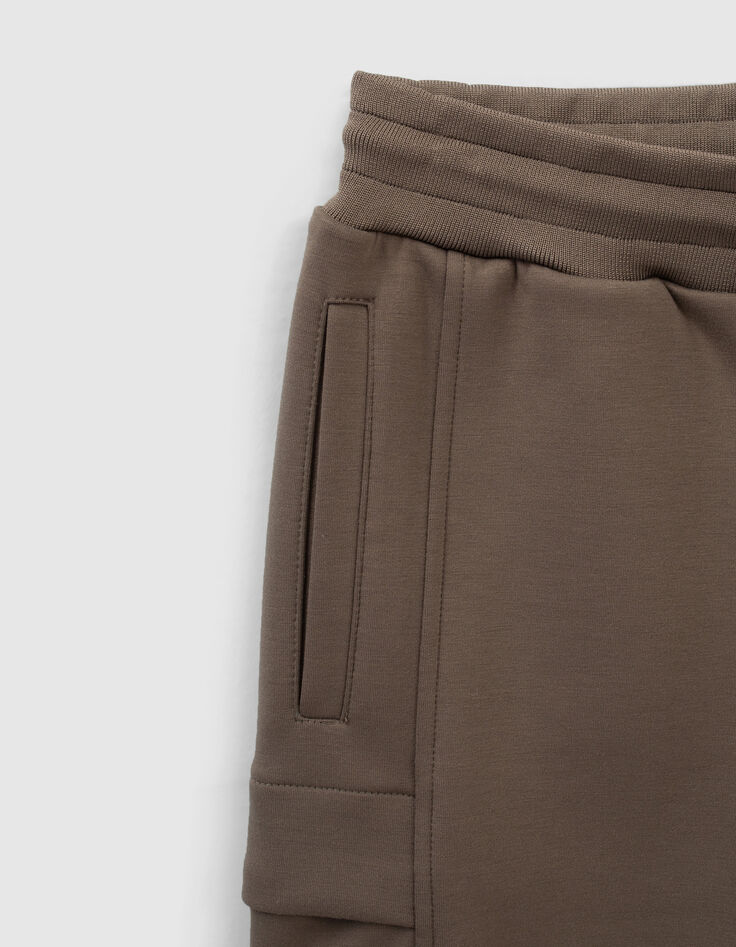 Khaki Jungencargobermudas aus Sweatstoff-7