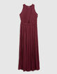 Damen-Maxikleid recycelt Bordeaux mit asymmetrischem Top-7