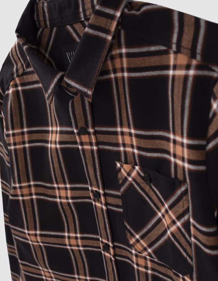 Chemise noir, camel, écru à carreaux garçon-5