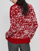 Rode gebreide trui jacquard tagmotief Dames-2