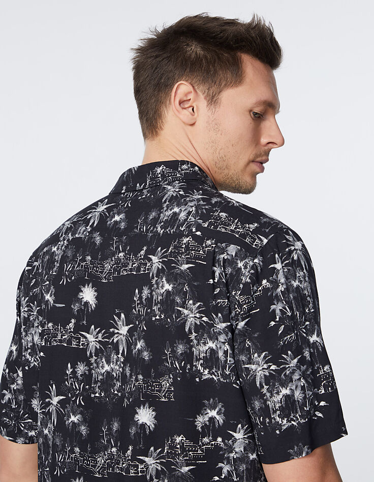 Chemise REGULAR noire esprit toile de Jouy Homme-5