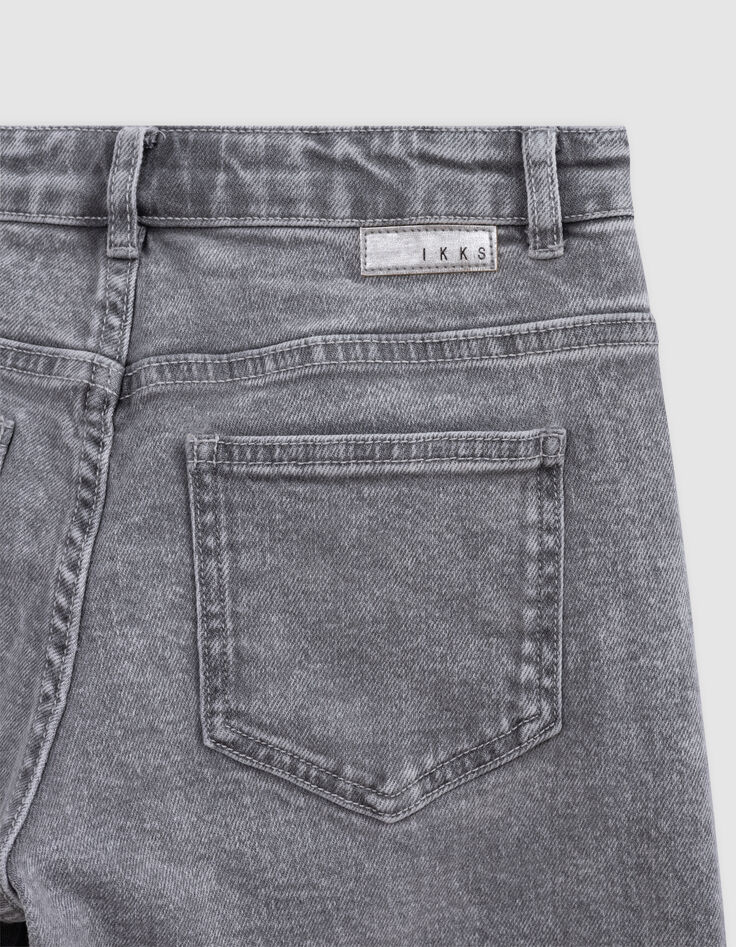 Grijze afgewassen WIDE LEG jeans meisjes-8