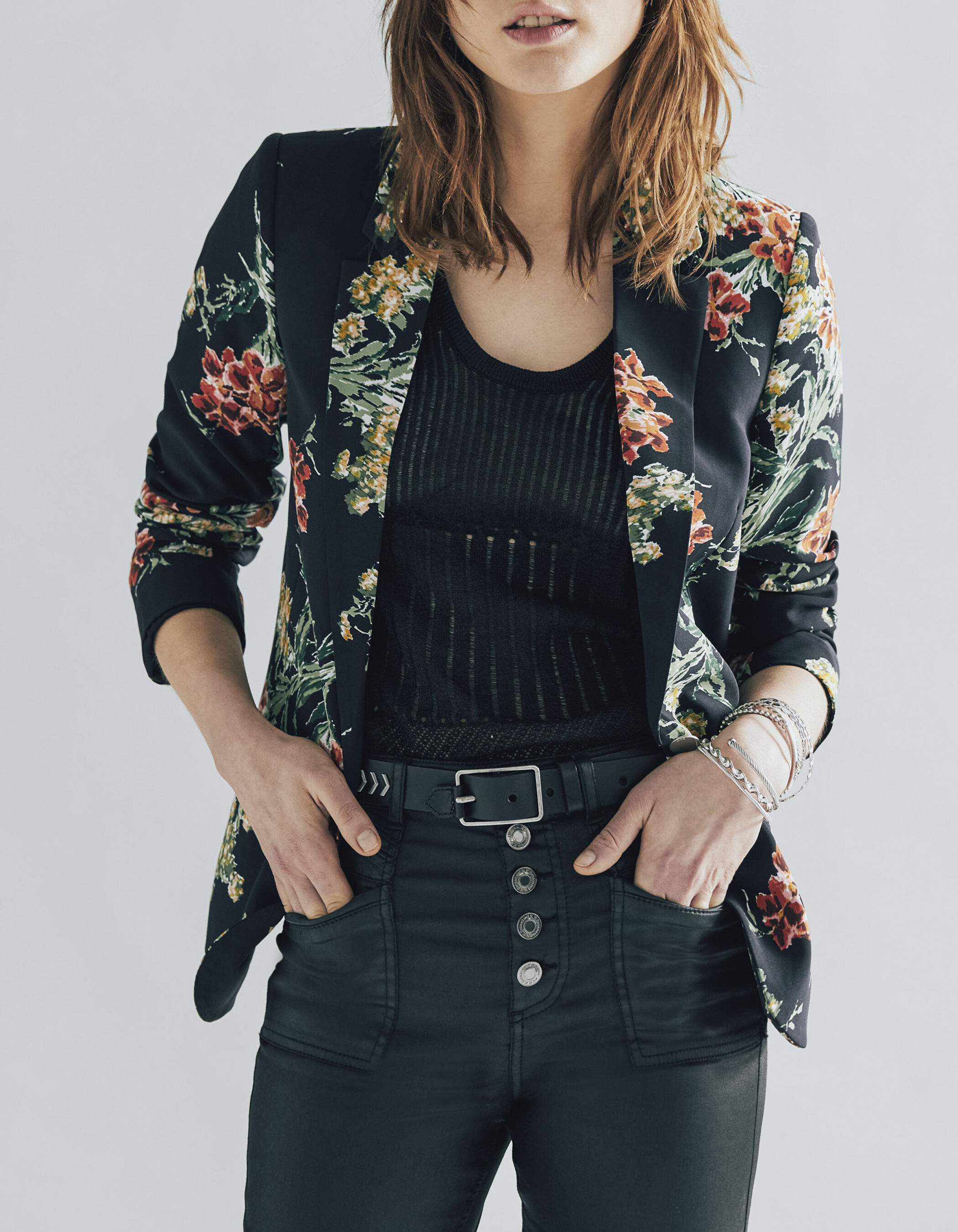 Veste top a fleur