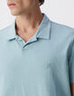 Herrenpoloshirt REGULAR, hellblau, Biowolle, geflammt-5