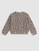 Sudadera beige estampado leopardo niña-4