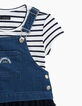 Robe 2 en 1 bi matière avec marinière fille-2