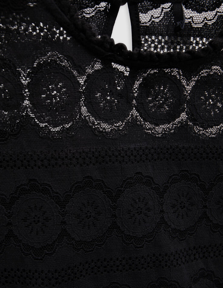 Girl's all-lace black dress-7 Girl's all-lace black dress-7