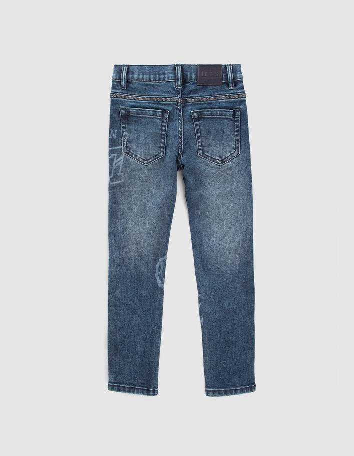 Vaqueros slim azules print niño-4