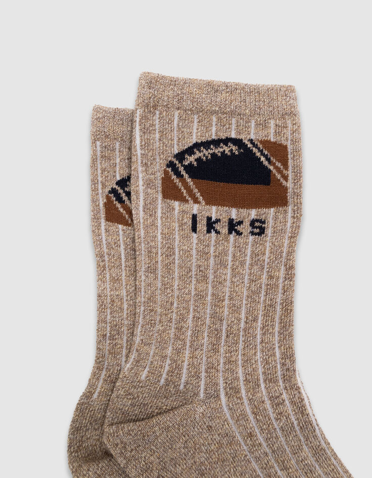 Boys’ navy, ecru and beige socks-4