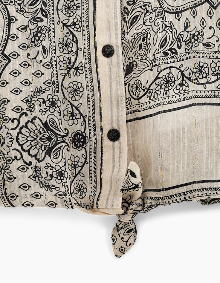 Blusa 2 en 1 cruda estampado bandana y top tirantes niña-4