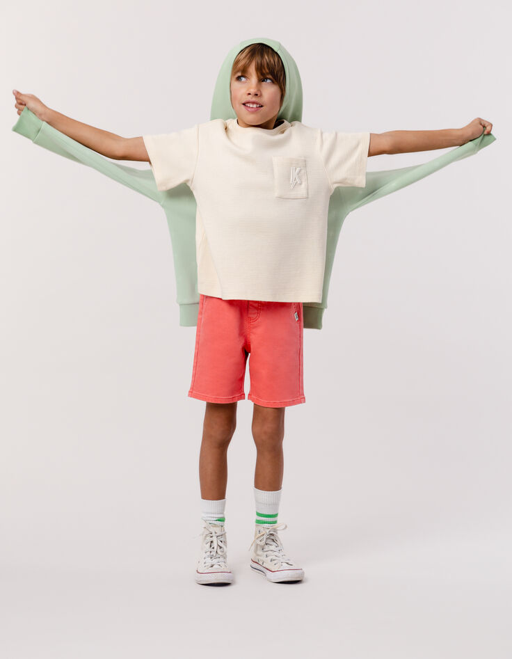LOOSE red knitted Bermuda shorts for boy-2