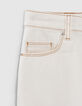 Weiße MOM-Mädchenjeans aus Upcycling-Stoff mit Fransen-4