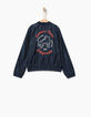 Bomber reversible navy y dorado niña-7