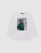 Off-white T-Shirt Bio-Baumwolle Leopard-Grafiker Jungen-1 Off-white T-Shirt Bio-Baumwolle Leopard-Grafiker Jungen-1