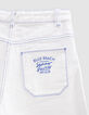 Short en jean blanc surpiqûres bleues fille-9
