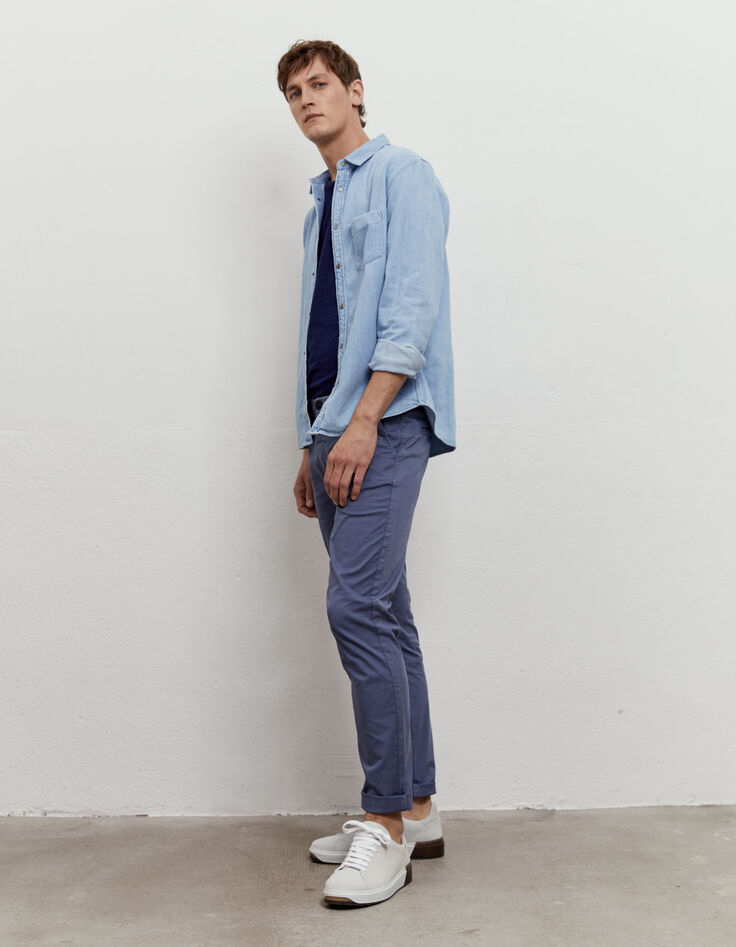 Pantalón chino TAPERED azul stone Hombre-4