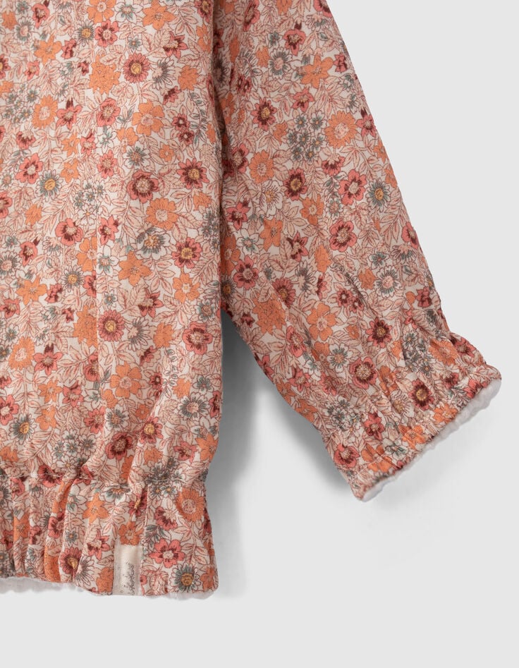 Baby girls' ecru/print reversible cardigan-7