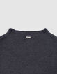 Ärmelloser grauer Pullover mit Botschaft für Mädchen-6