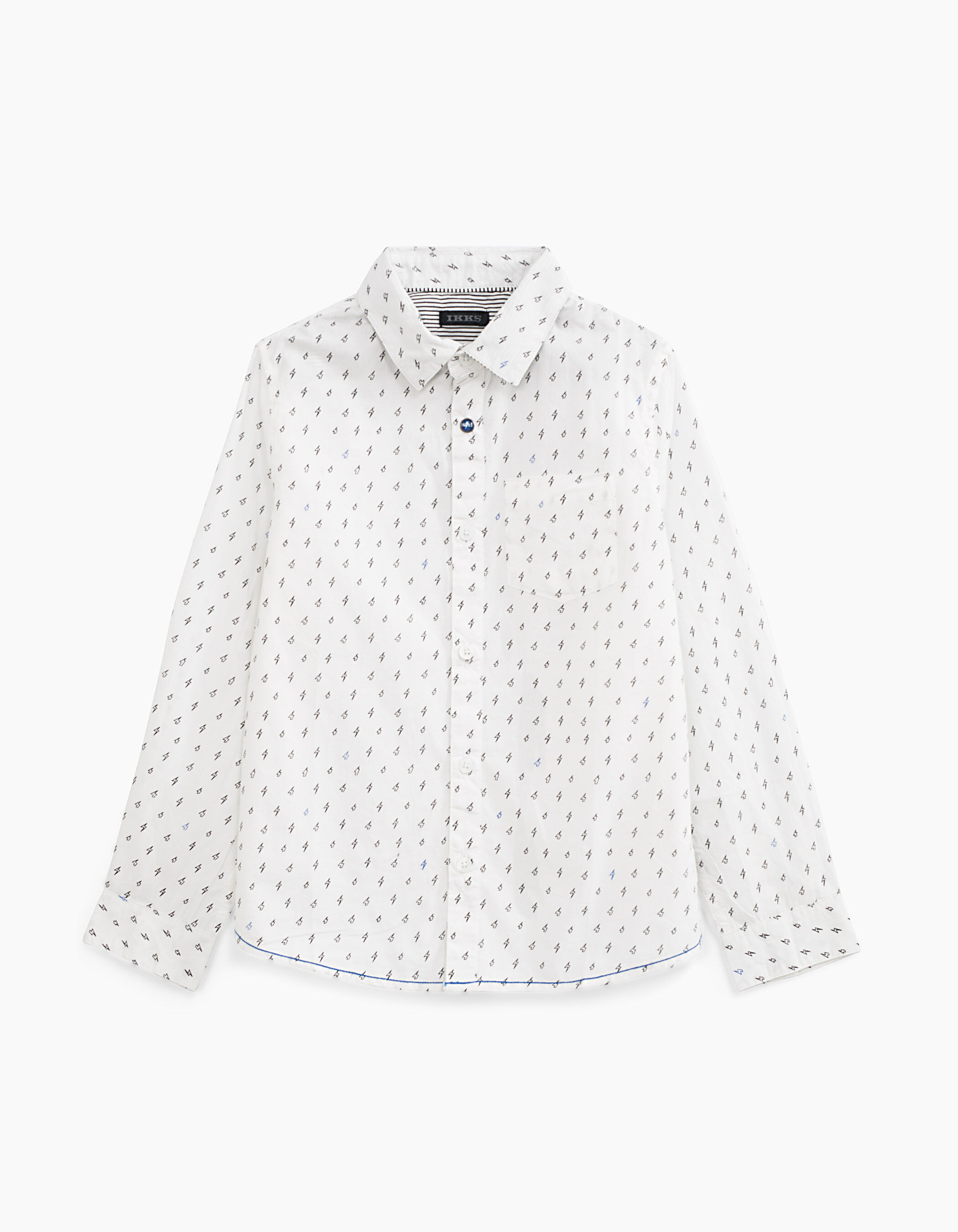 Chemise blanche a imprime eclairs garcon