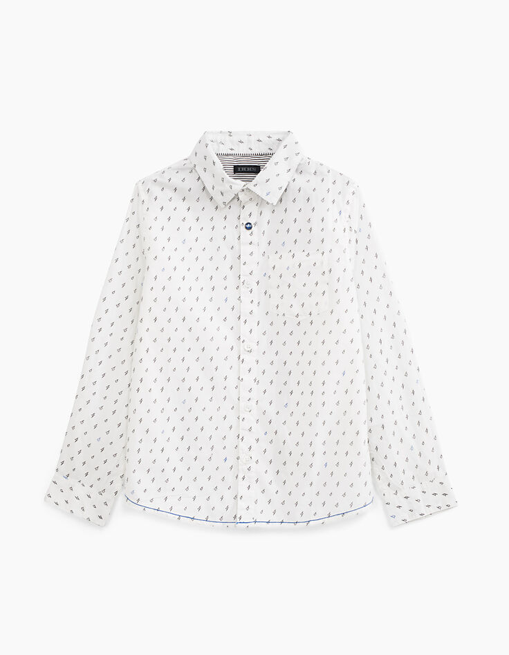 Boys’ white flash print shirt -1