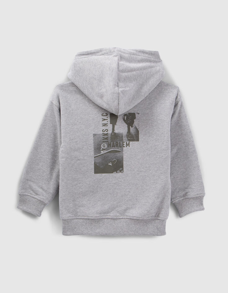 Boys’ khaki/grey reversible hooded cardigan-3