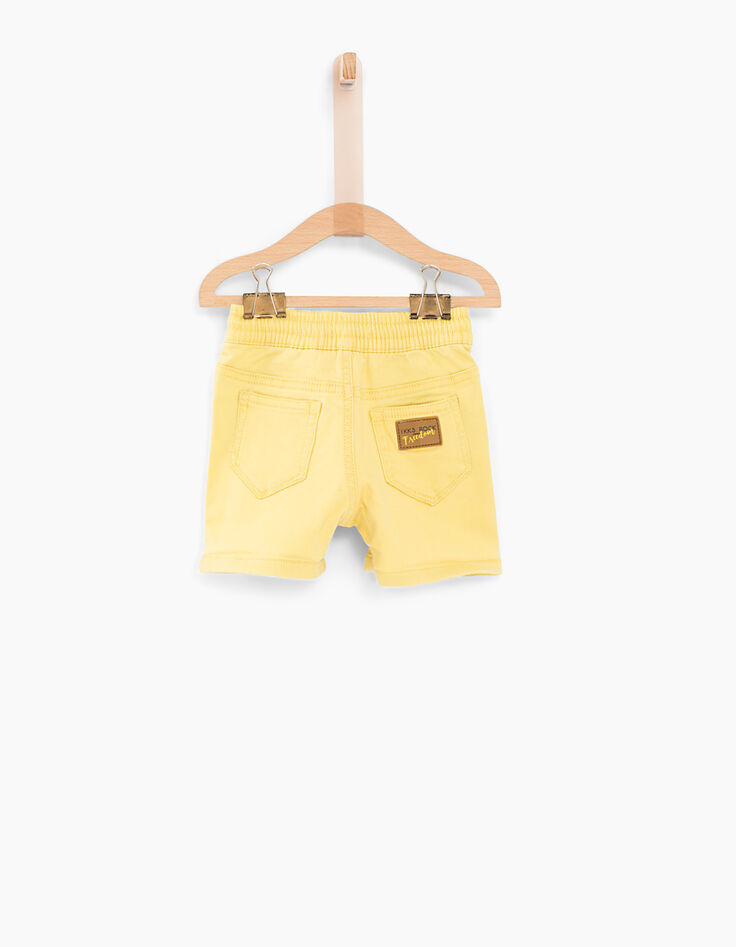 Bermuda jaune moyen en maille knitlook bébé garçon -2